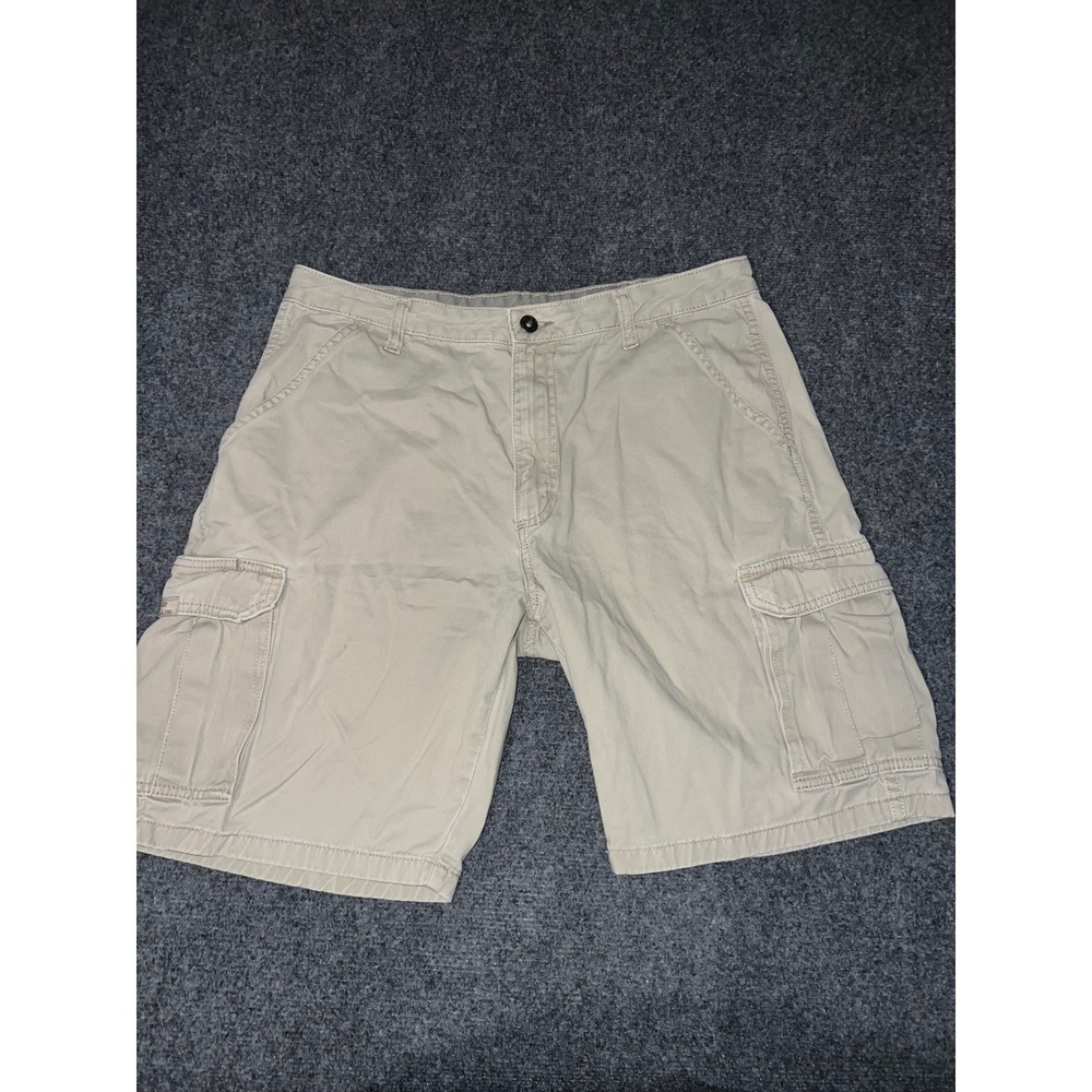 Old Navy Mens Khaki Tan Cotton Cargo Shorts Size 34 NGS-18H-MNDH30183
